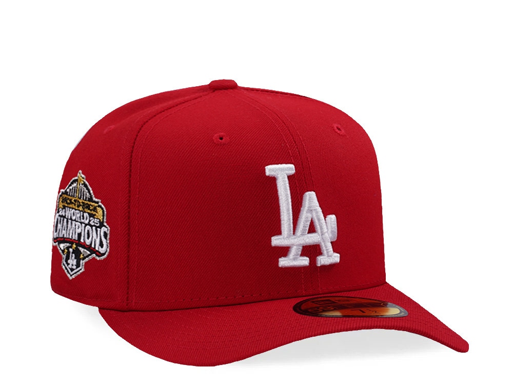 New Era Los Angeles Dodgers World Series 2025 Scarlet Red Prime Edition 59Fifty Pre Curved Fitted Gorra