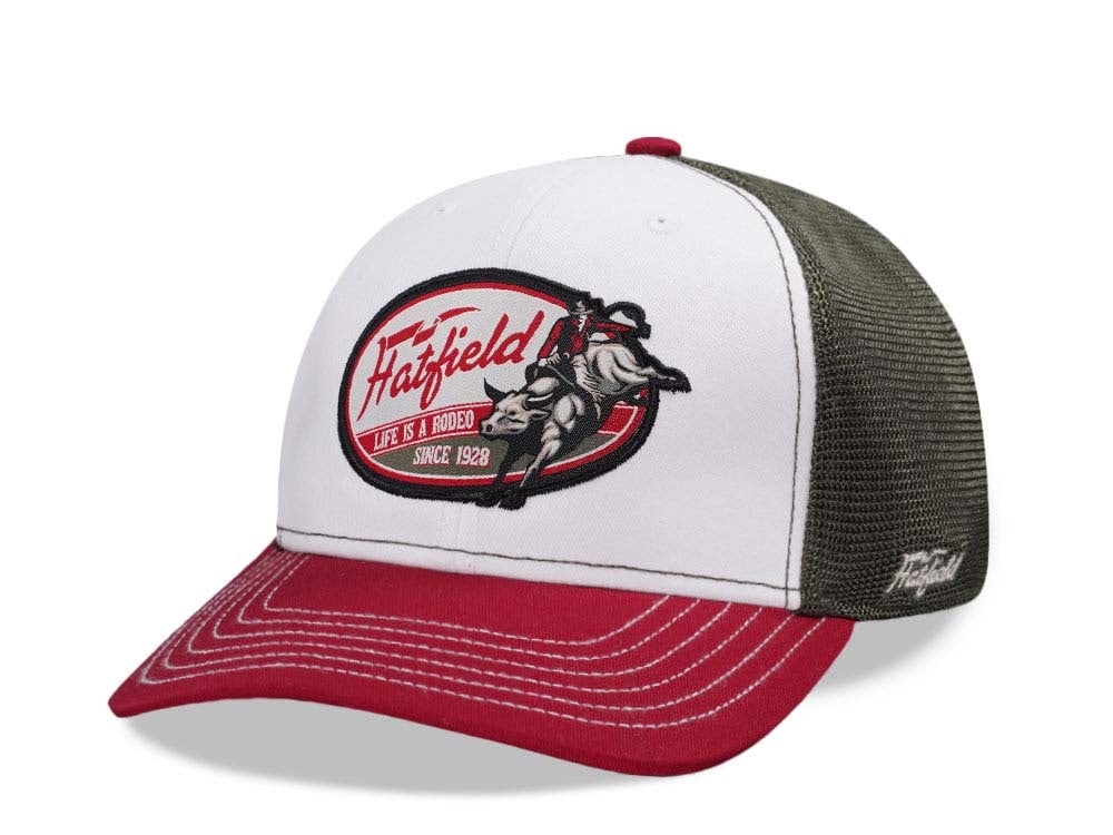 Hatfield Bull White Dark Green Trucker Snapback Gorra