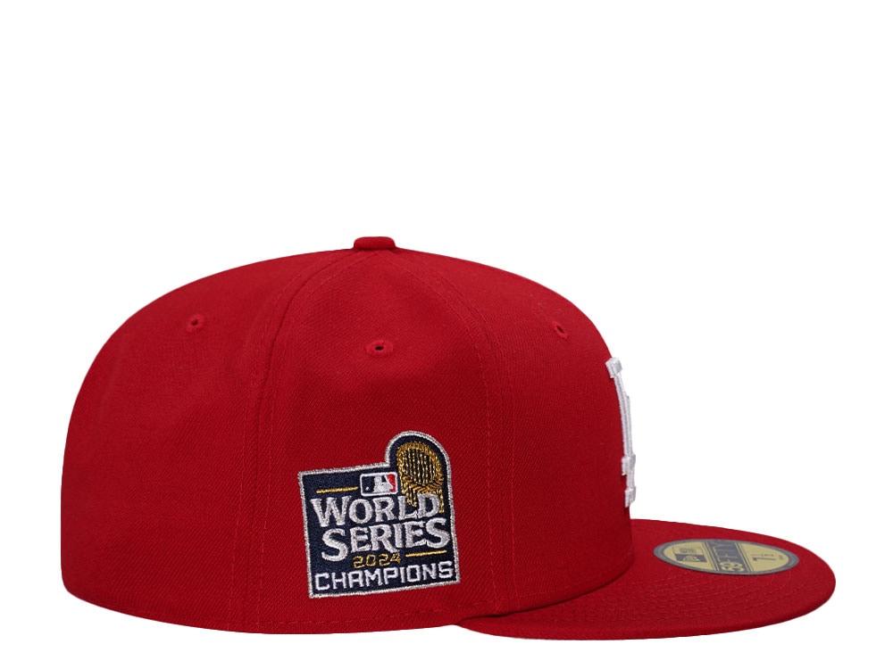 New Era Los Angeles Dodgers World Series 2024 Champions Red Edition 59Fifty Fitted Gorra