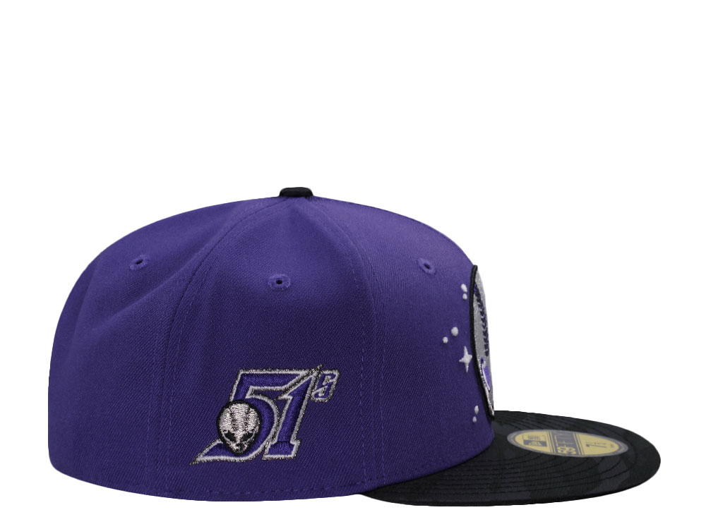 New Era Las Vegas 51s Midnight Camo Visor Purple Two Tone Edition 59Fifty Fitted Gorra