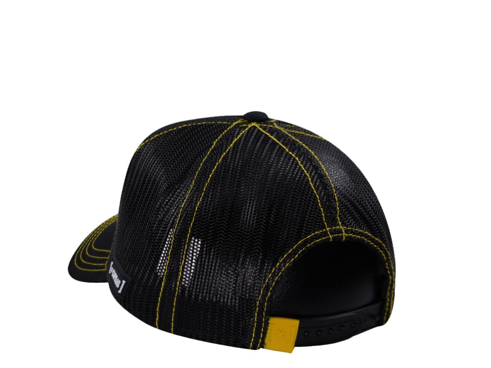 Capslab One Piece Straw Hat Crew Flag Black Trucker Snapback Gorra