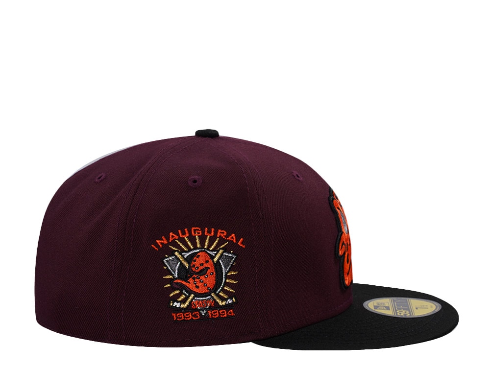 New Era Anaheim Ducks Inaugural Season Maroon Two Tone Edition 59Fifty Fitted Gorra