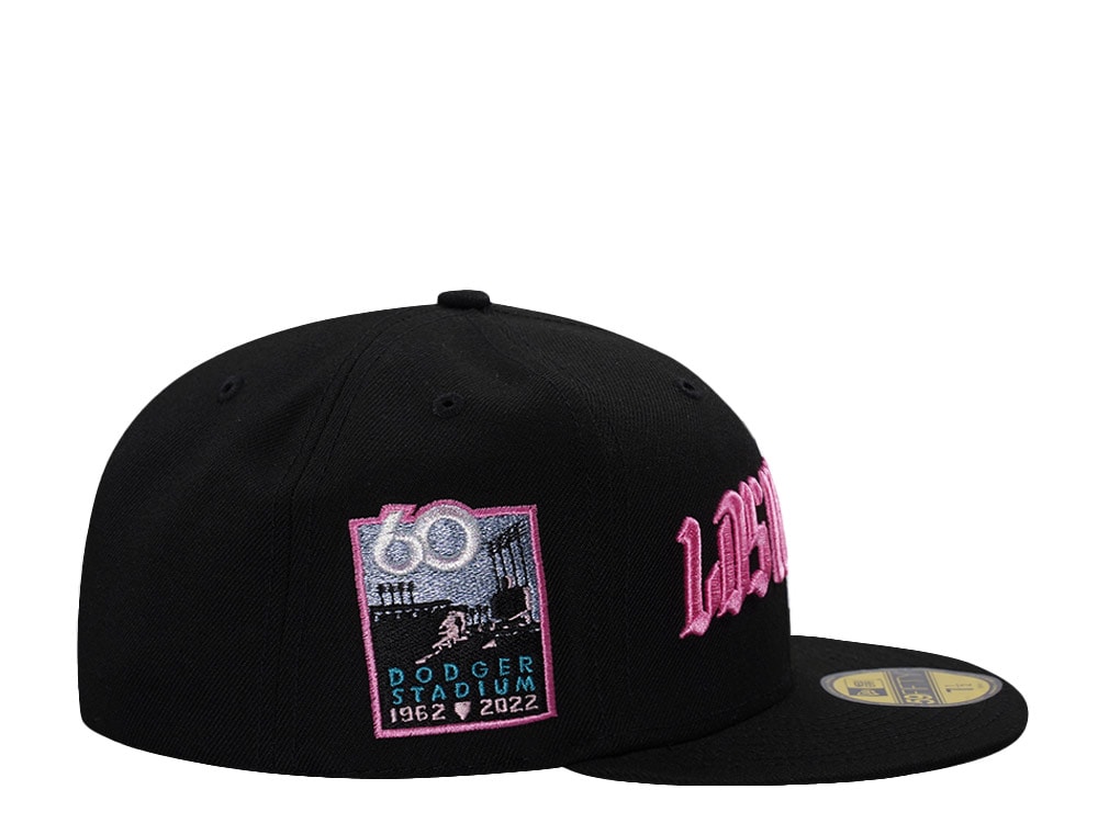 New Era Los Angeles Dodgers 60th Anniversary Pink Black Prime Edition 59Fifty Fitted Gorra