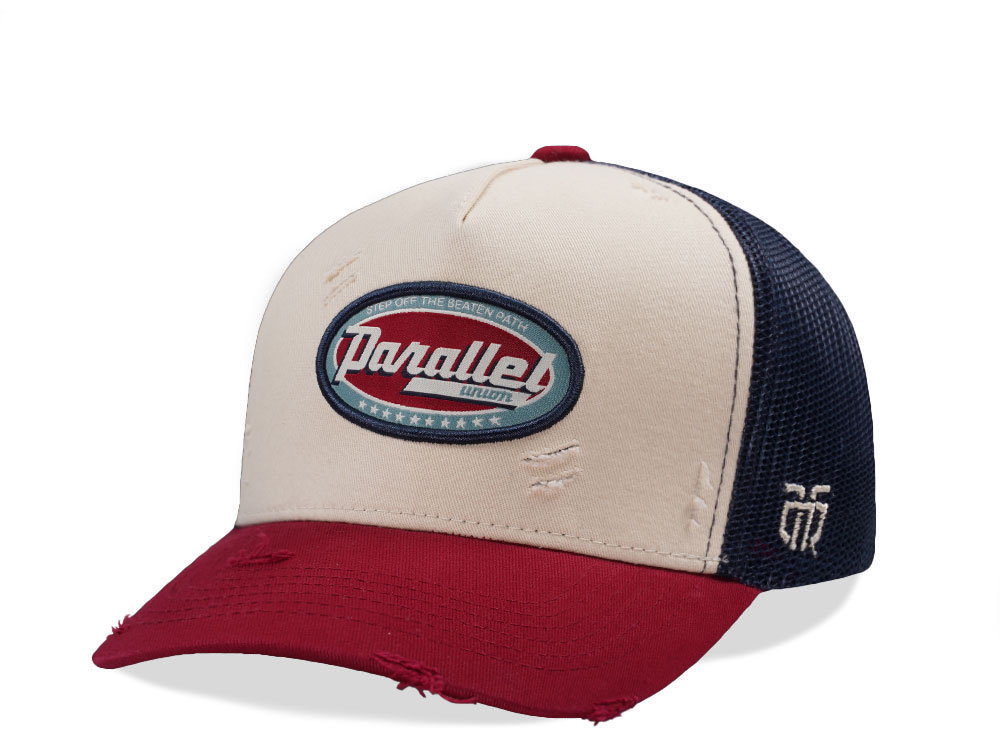 Parallel Union Oval Patch Stone Distressed Edition Trucker Snapback Gorra