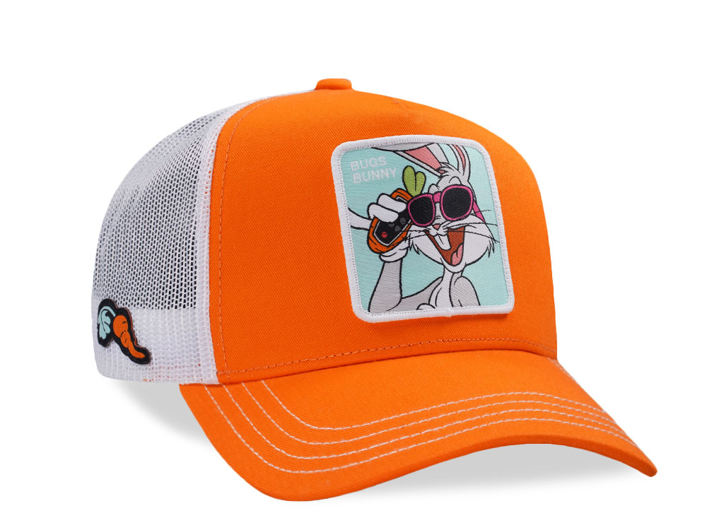 Capslab Looney Tunes Bugs Bunny Orange Trucker Snapback Gorra