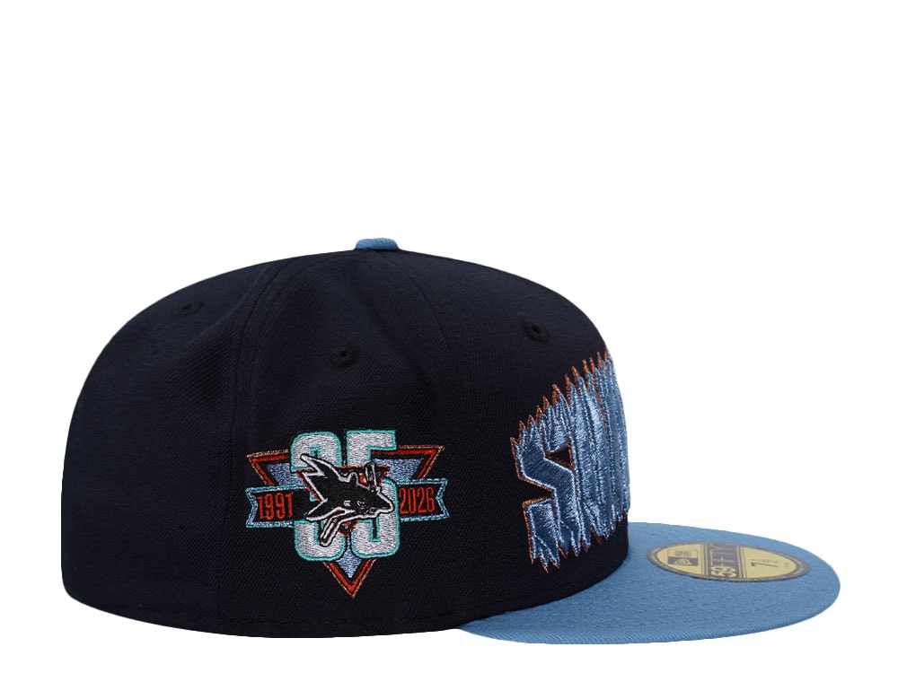 New Era San Jose Sharks 35th Anniversary Navy Two Tone Edition 59Fifty Fitted Gorra