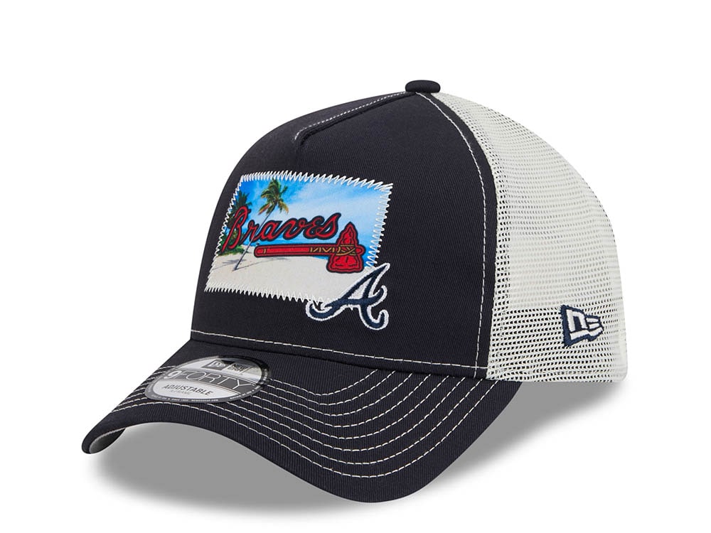 New Era Atlanta Braves M Patch Black 9Forty A Frame Trucker Snapback Gorra