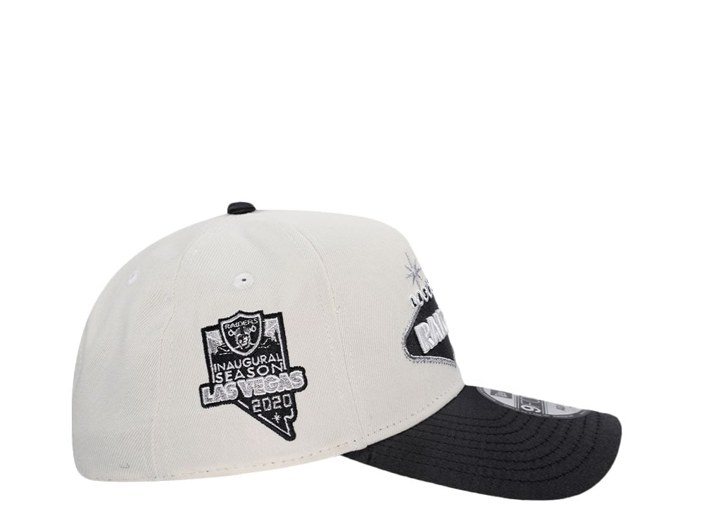 New Era Las Vegas Raiders Inaugural Season 2020 Chrome Satin Brim Two Tone 9Forty A Frame Snapback Gorra