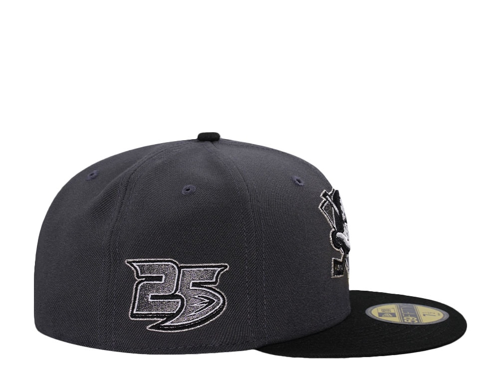 New Era Anaheim Ducks 25th Metallic Dark Graphite Two Tone Edition 59Fifty Fitted Gorra
