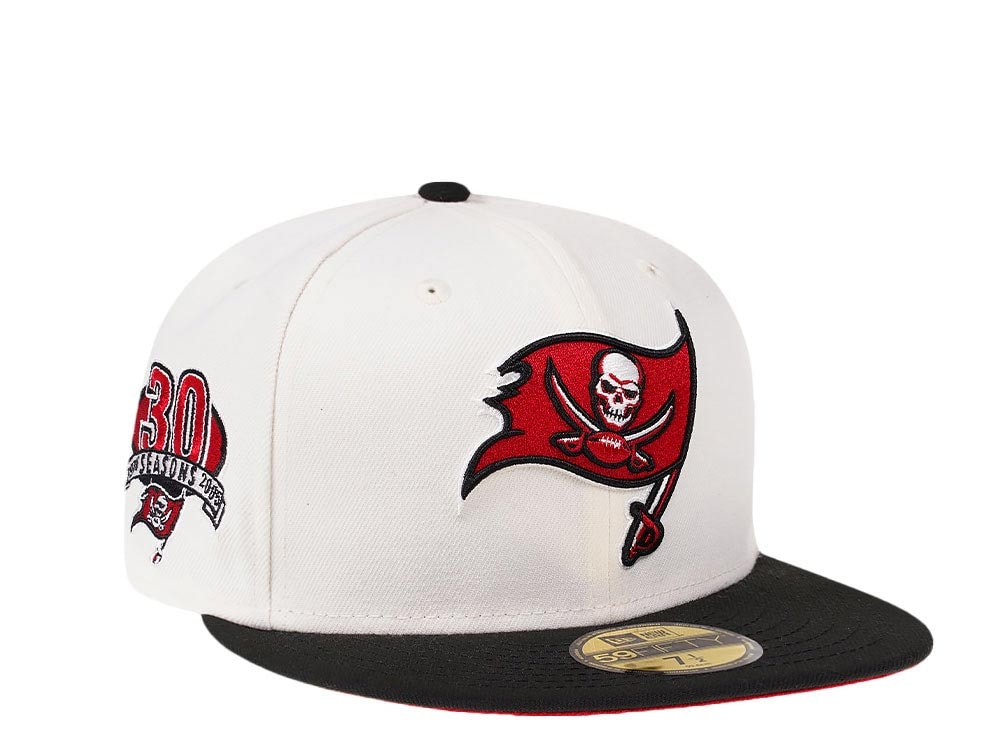 New Era Tampa Bay Buccaneers 30th Anniversary Cream Dome Edition 59Fifty Fitted Gorra