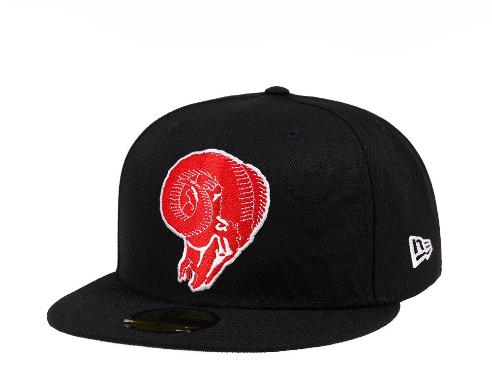 New Era Los Angeles Rams Throwback Black Crimson Collection 59Fifty Fitted Gorra