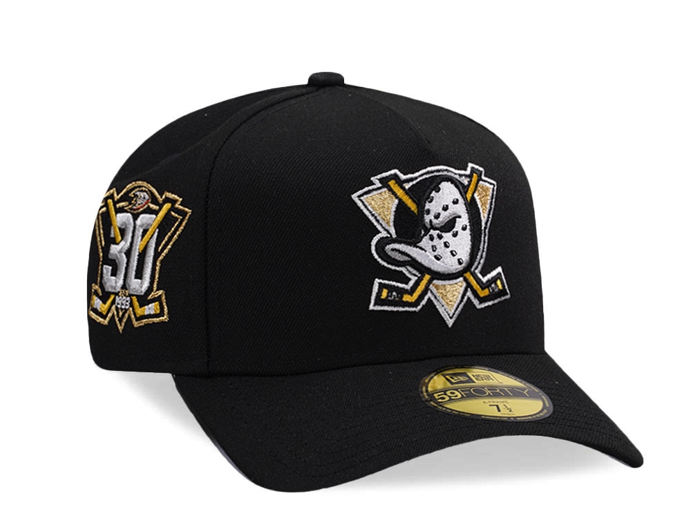 New Era Anaheim Ducks 30th Anniversary Black Prime Edition 59Forty A Frame Fitted Gorra