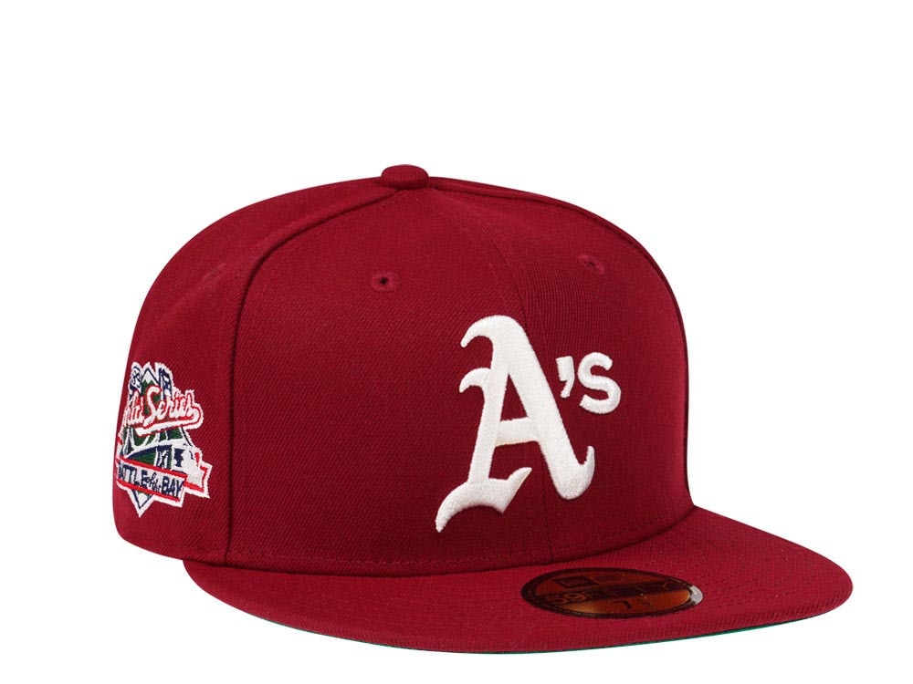New Era Oakland Athletics World Series 1989 Smooth Red Throwback Edition 59Fifty Fitted Gorra