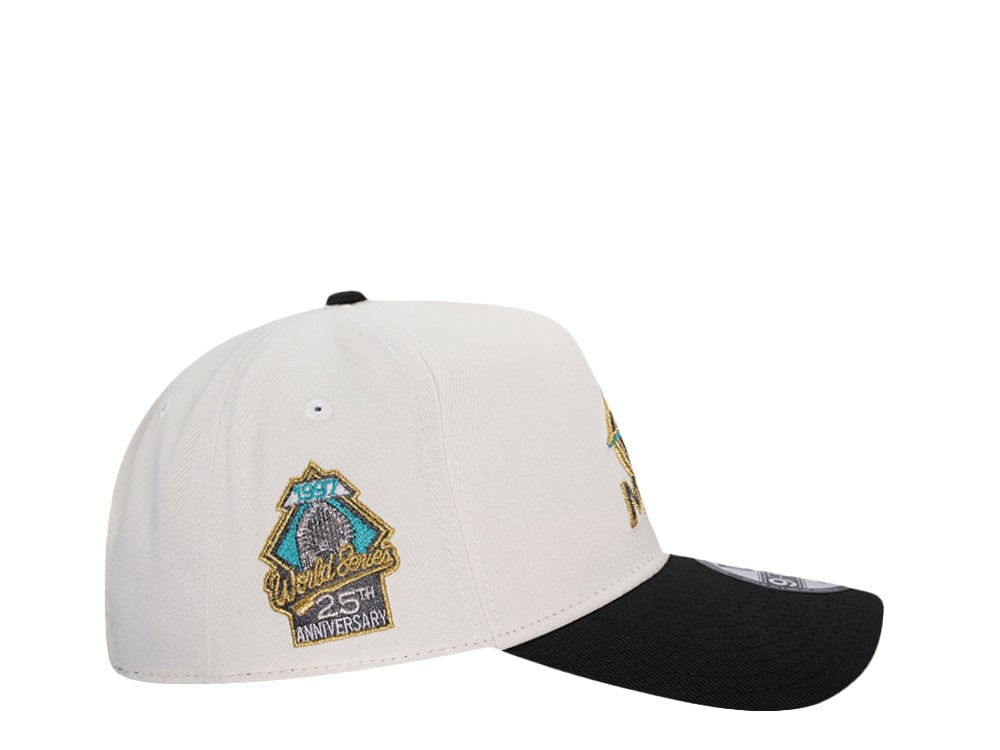 New Era Miami Marlins 25th Anniversary Chrome Gold Two Tone Edition 9Forty A Frame Snapback Gorra