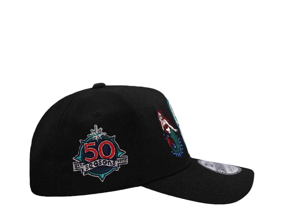 New Era Seattle Mariners 50th Anniversary Mermaid Black Prime Edition 9Forty A Frame Snapback Gorra