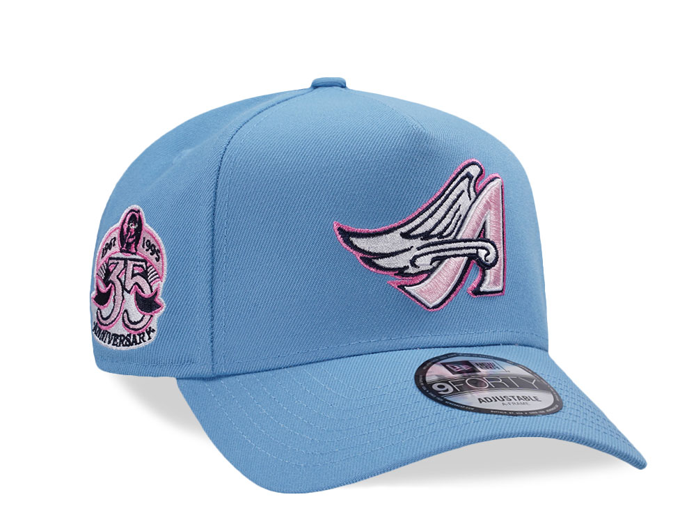 New Era Anaheim Angels 35th Anniversary Sky Pink Prime Edition 9Forty A Frame Snapback Gorra