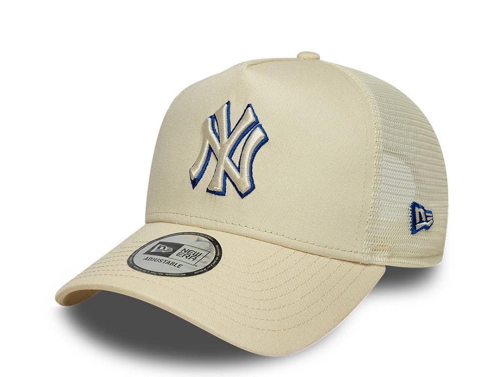 New Era New York Yankees Outline Cream Prime Edition 9Forty A Frame Trucker Snapback Gorra
