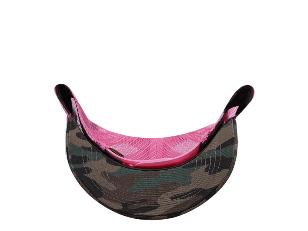John Deere Script Pink Camouflage Trucker Snapback Gorra