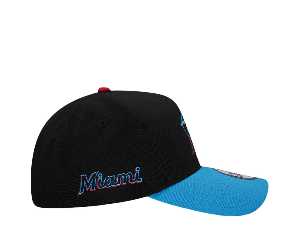 New Era Miami Marlins Black Two Tone Edition 9Forty A Frame Snapback Gorra