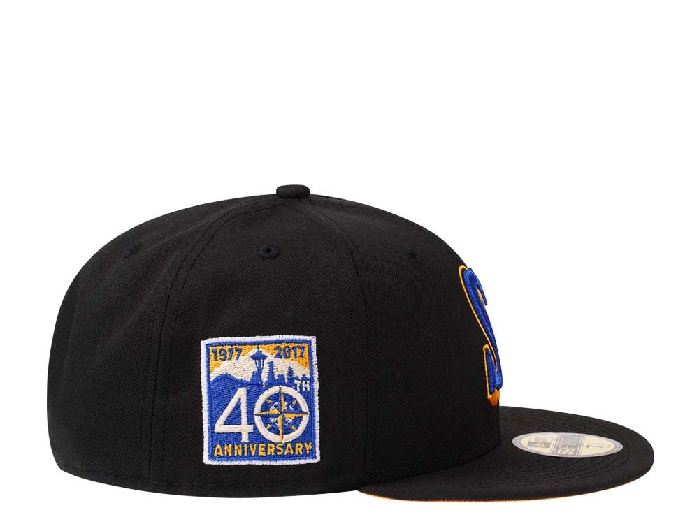 New Era Seattle Mariners 40th Anniversary Black Yellow Edition 59Fifty Fitted Gorra
