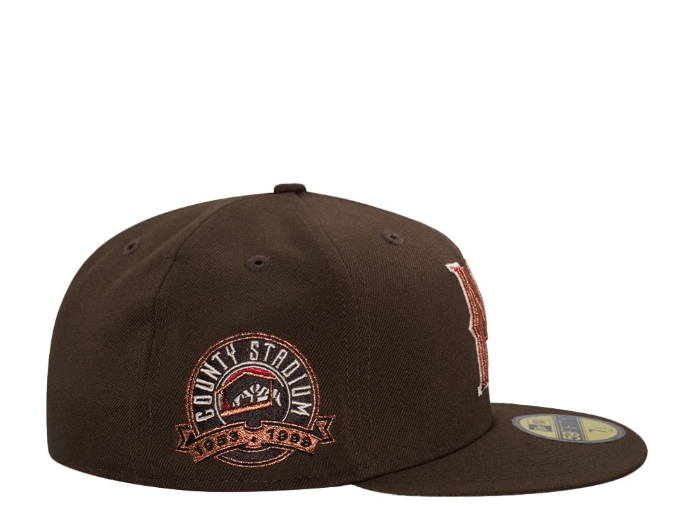 New Era Milwaukee Brewers County Stadium Coffee Copper Edition 59Fifty Fitted Gorra