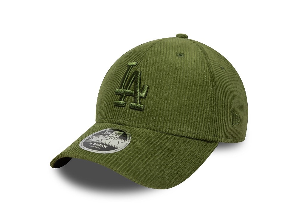 New Era Los Angeles Dodgers Green Corduroy 9Forty M Crown Snapback Gorra