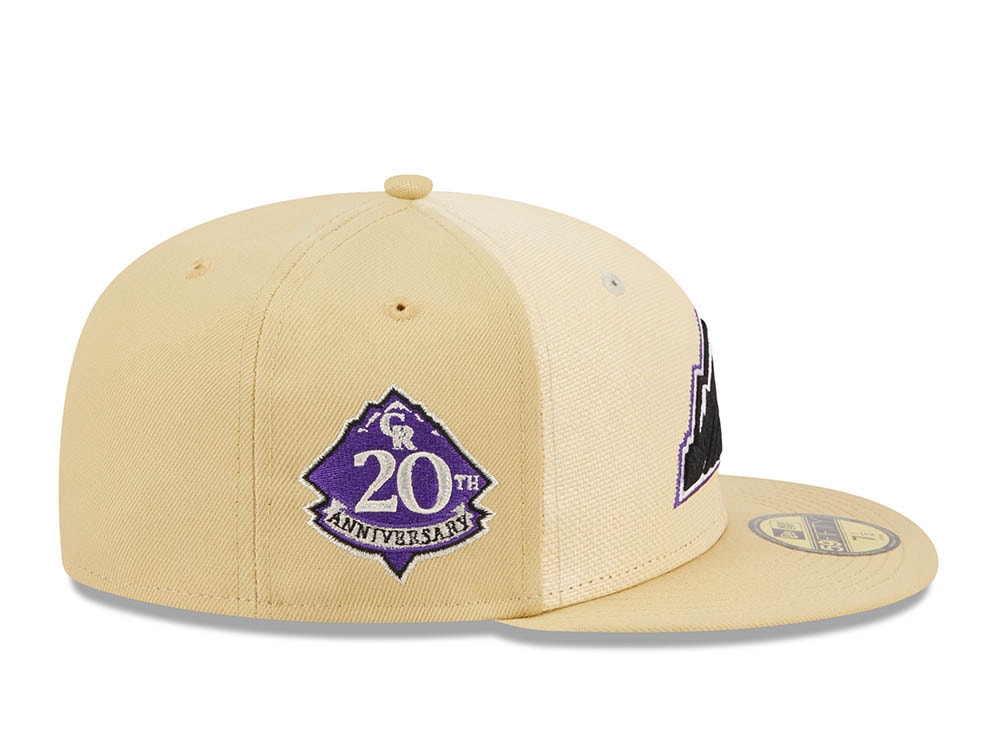 New Era Colorado Rockies 20th Anniversary Raffia Front Vegas Gold Edition 59Fifty Fitted Gorra