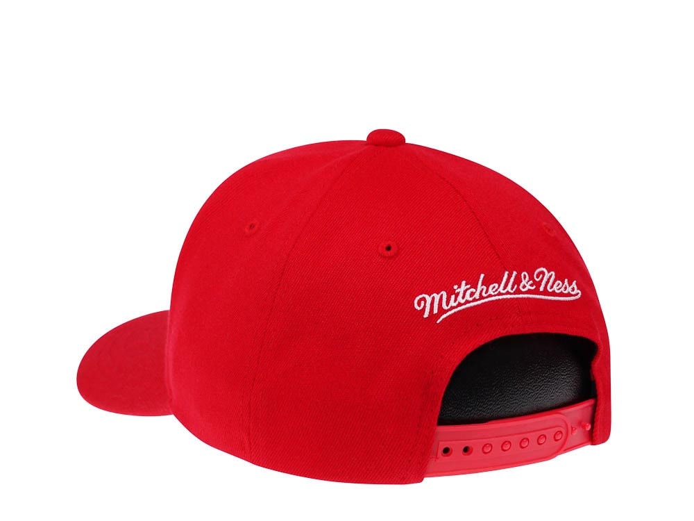 Mitchell & Ness Houston Rockets Team Ground Red Line Solid Flex Snapback Gorra