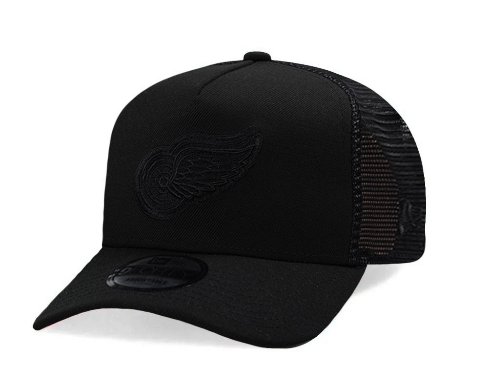 New Era Detroit Red Wings Black Prime Edition 9Forty A Frame Trucker Snapback Gorra