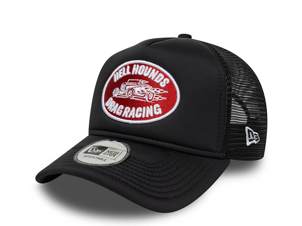 New Era Hellhounds Drag Racing Graphic Patch 9Forty A Frame Trucker Snapback Gorra
