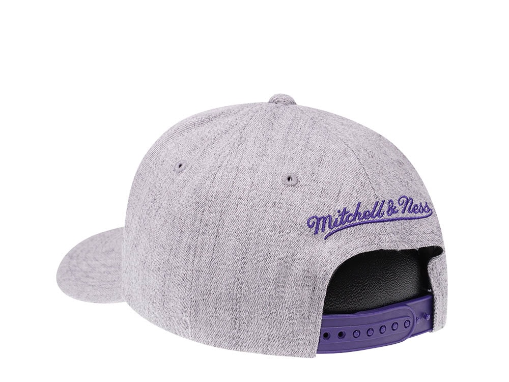 Mitchell & Ness Los Angeles Lakers Heather Gray Red Line Solid Flex Snapback Gorra