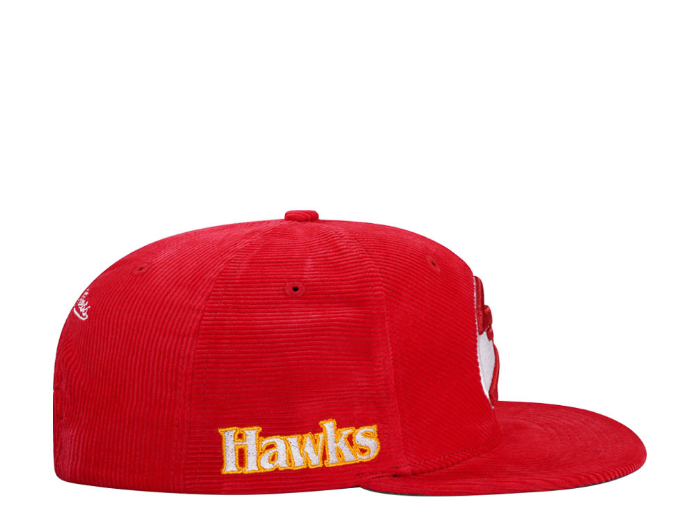 Mitchell & Ness Atlanta Hawks Red Cord Hardwood Classic Snapback Gorra