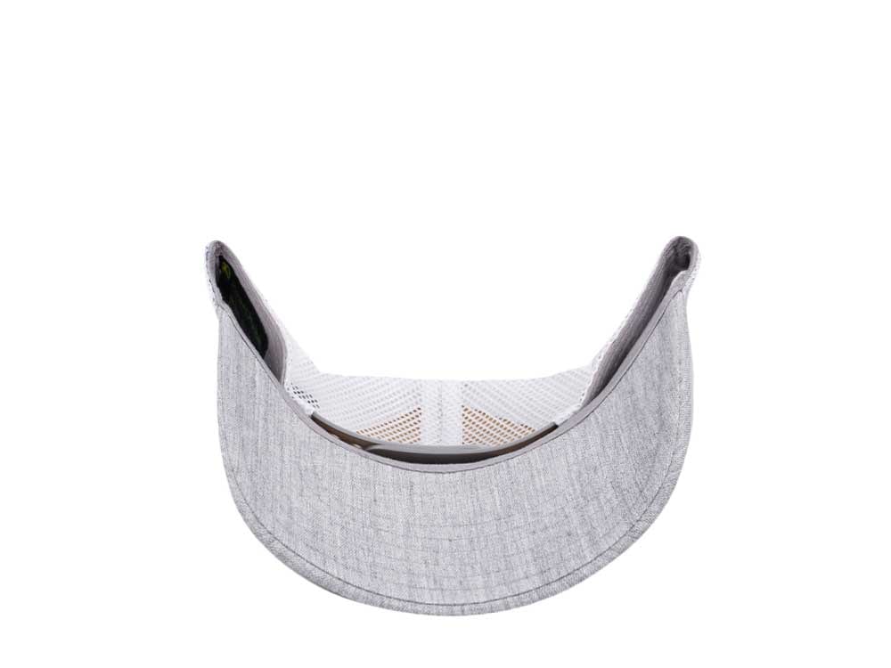 John Deere Twill Mesh Sueded Logo Grey White Trucker Snapback Gorra