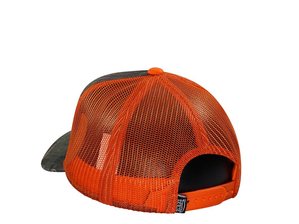 Von Dutch Camouflage Orange Edition Trucker A Frame Snapback Gorra