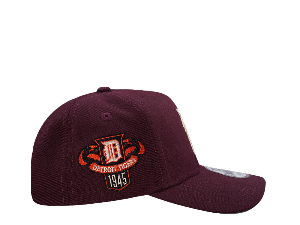 New Era Detroit Tigers World Series Champions 1945 Maroon Prime Edition 9Forty A Frame Snapback Gorra