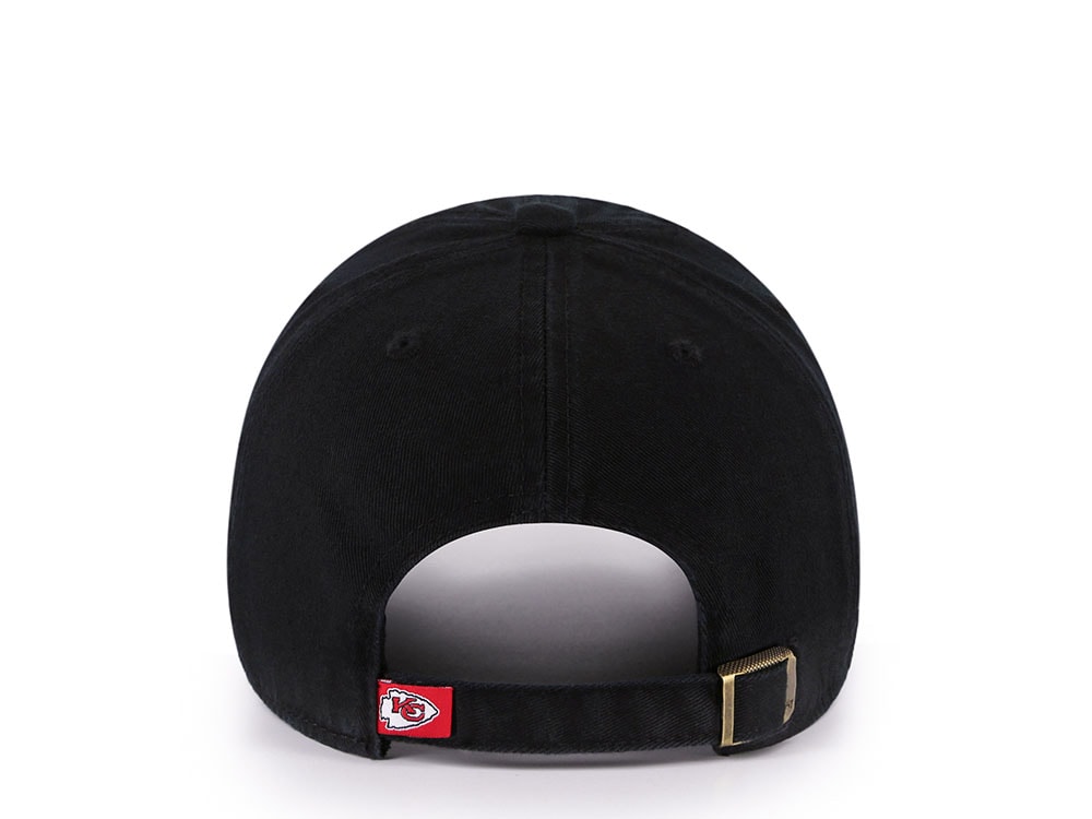 47Brand Kansas City Chiefs Black Classic Edition Clean Up Strapback Gorra