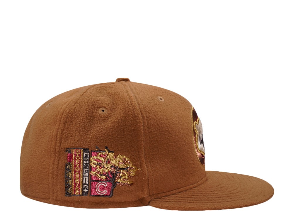 New Era Chicago Cubs Tokyo Series 2025 Fleece Brown Prime Edition 59Fifty Fitted Gorra