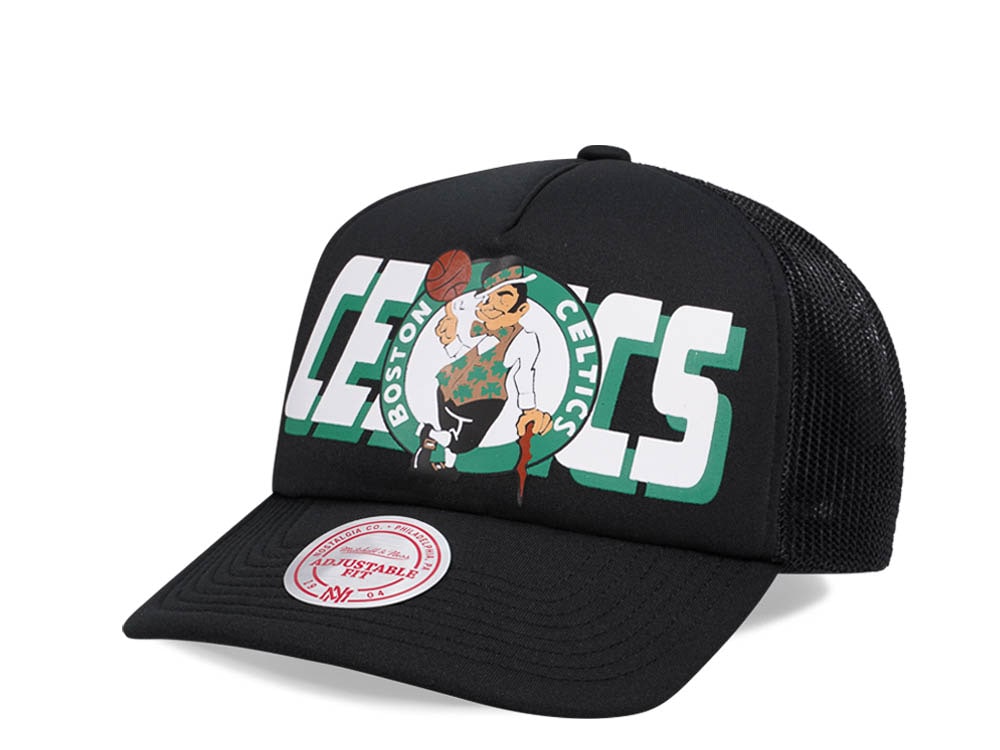 Mitchell & Ness Boston Celtics Black Billboard Trucker Snapback Gorra