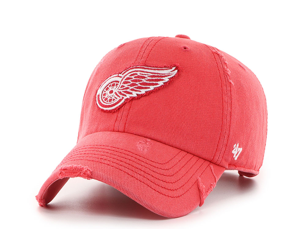 47 Brand Detroit Red Wings Weathered Red Clean Up Strapback Gorra