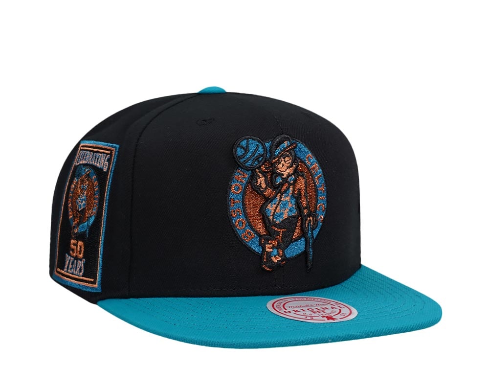 Mitchell & Ness Boston Celtics 50th Anniversary Make Cents Black Two Tone Edition Snapback Gorra