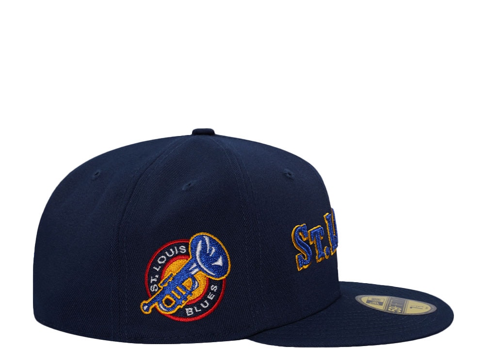 New Era St. Louis Blues Script Metallic Prime Edition 59Fifty Fitted Gorra