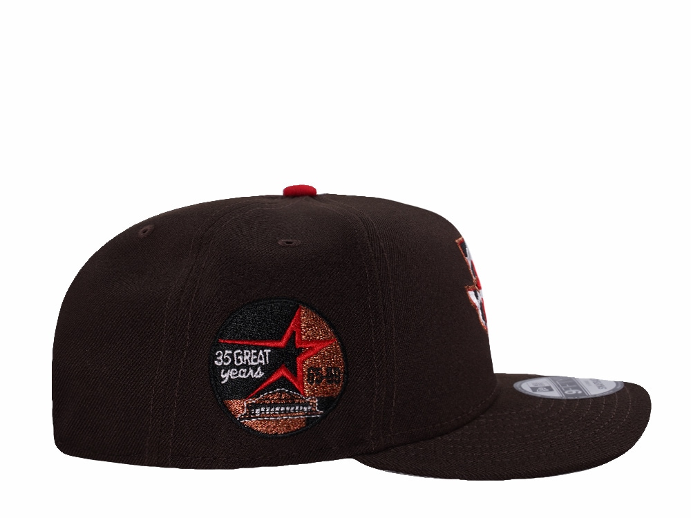 New Era Houston Astros 35th Anniversary Burnt Wood Prime Edition 9Fifty A Frame Snapback Gorra