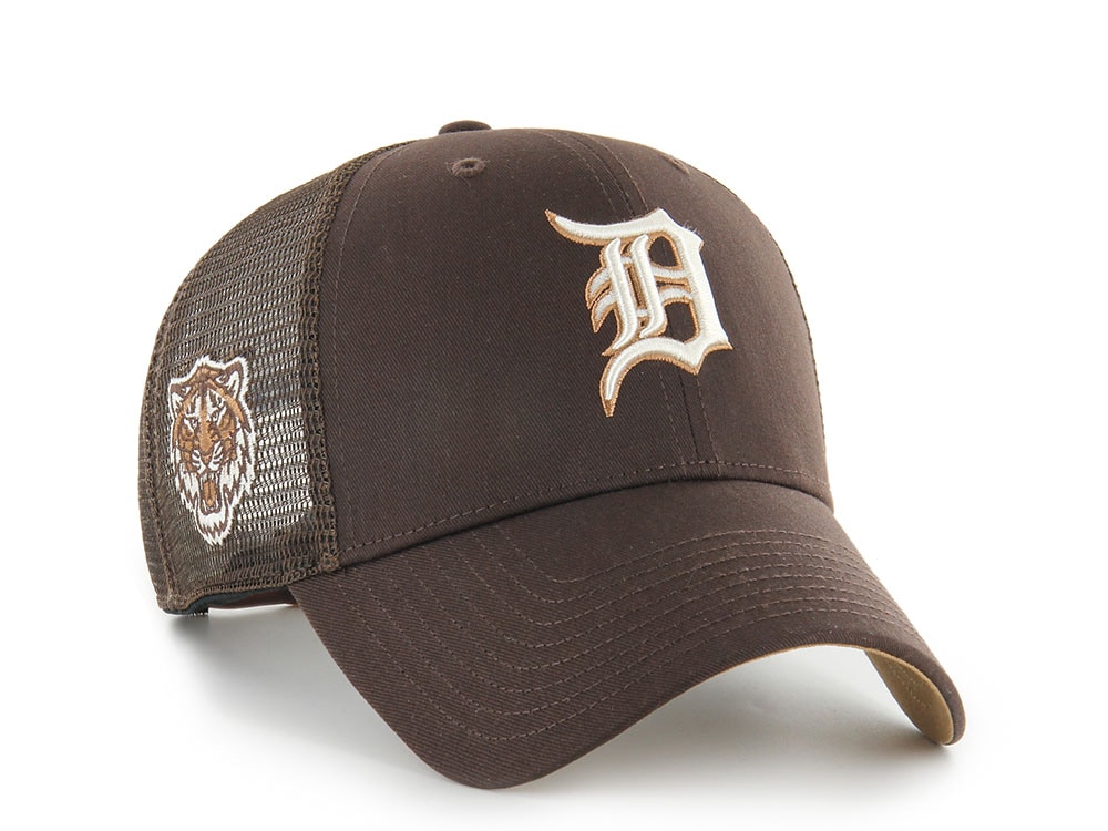 47Brand Detroit Tigers Brown Branson Edition Trucker MVP Snapback Gorra