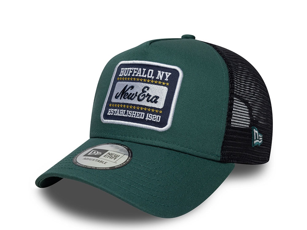 New Era Patch Dark Green 9Forty A Frame Trucker Snapback Gorra