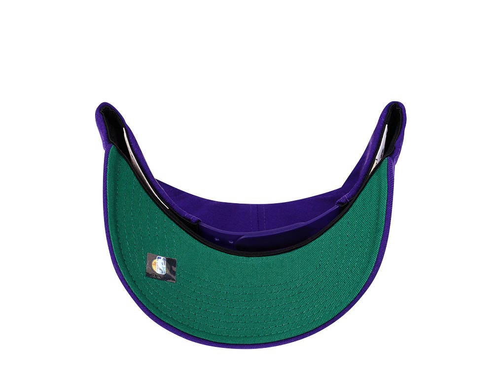 Mitchell & Ness Utah Jazz Team Ground Purple Red Line Solid Flex Snapback Gorra