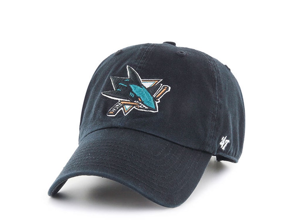 47Brand San Jose Sharks Black Clean up Strapback Gorra