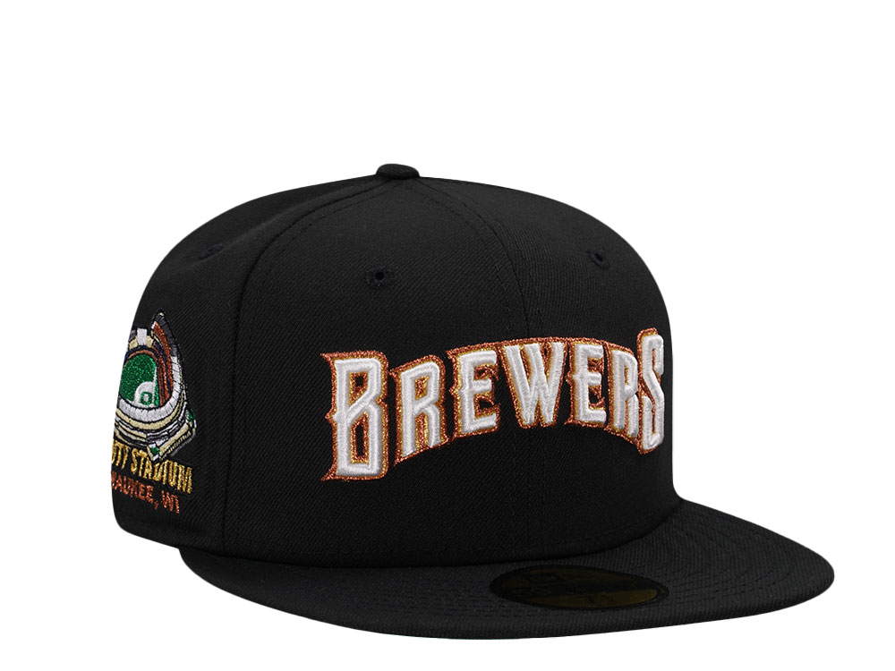 New Era Milwaukee Brewers County Stadium Black Throwback Edition 59Fifty Fitted Gorra