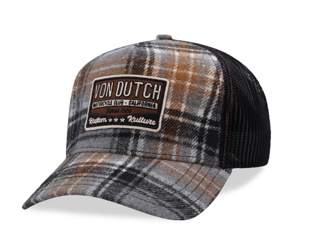 Von Dutch Flannel Patch Trucker Snapback Gorra