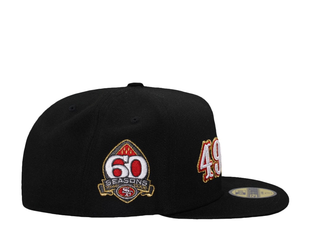 New Era San Francisco 49ers 60 Season Black Throwback Edition 59Fifty A Frame Fitted Gorra