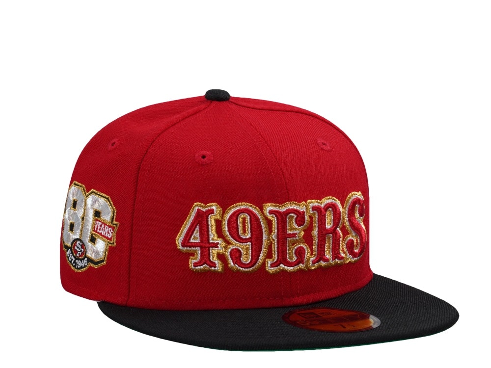 New Era San Francisco 49ers 80th Anniversary Wool Scarlet Two Tone Throwback Edition 59Fifty Fitted Gorra